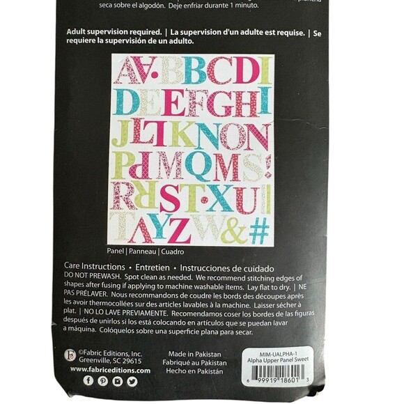Make It Mine Iron On Fabric 45 Letters & Symbols 6" Alpha Upper Panel Sweet New! - Picture 8 of 9
